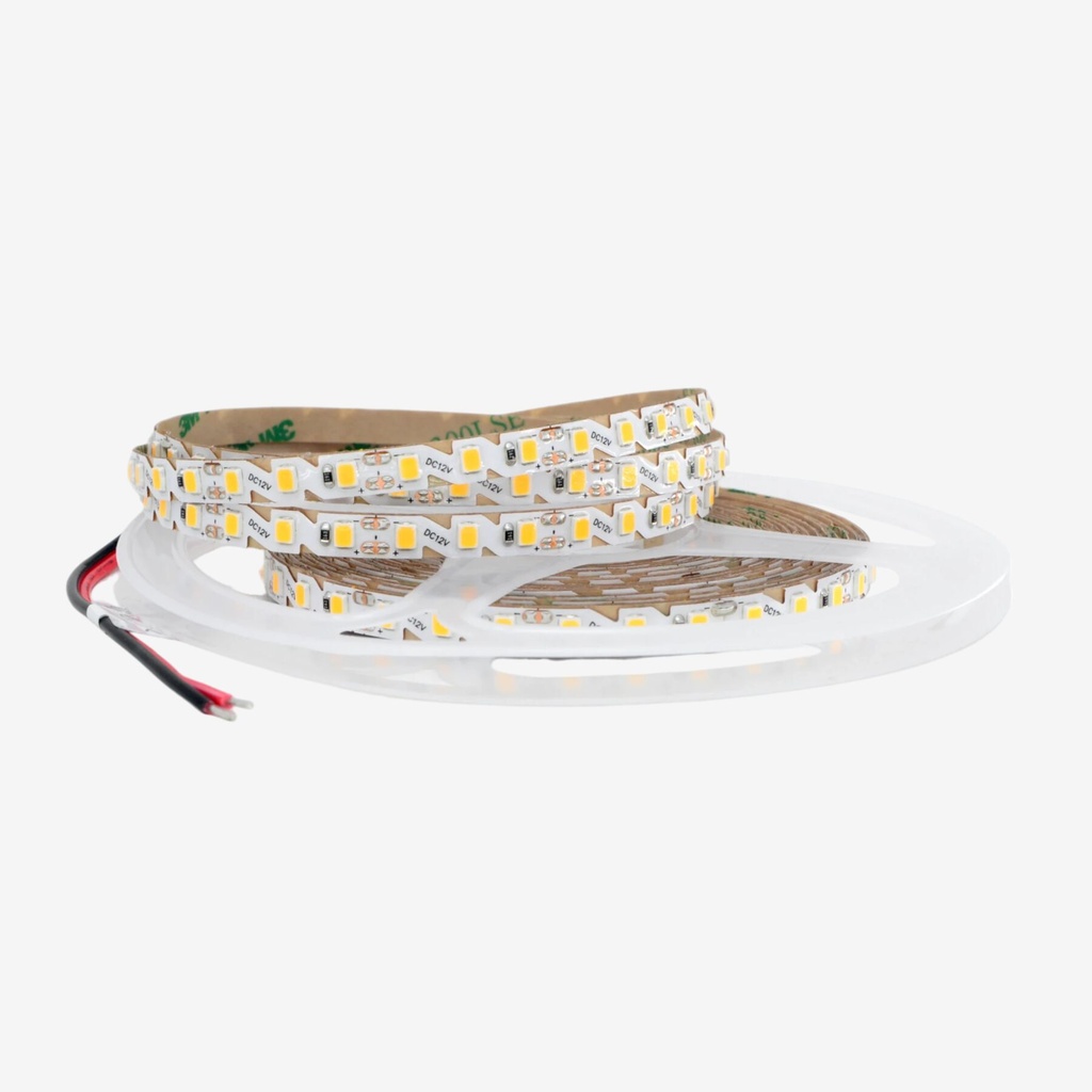 Tira 120 LED/mt 2835 12V Blanco Calido 3000K 5MT IP65.Exteriores 12w/mt – Tipo S Doblable