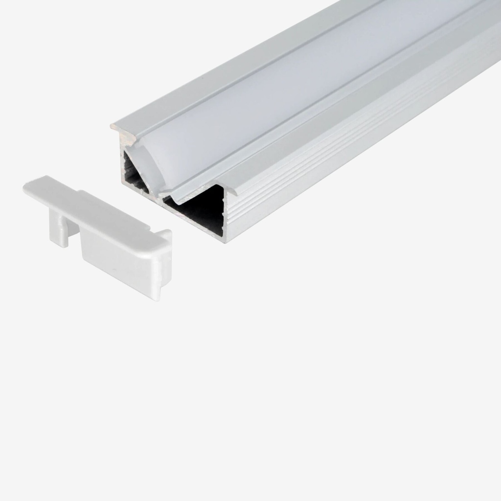 [PAL.074.020] KIT Perfil Aluminio 2mt | Angulado Repisas