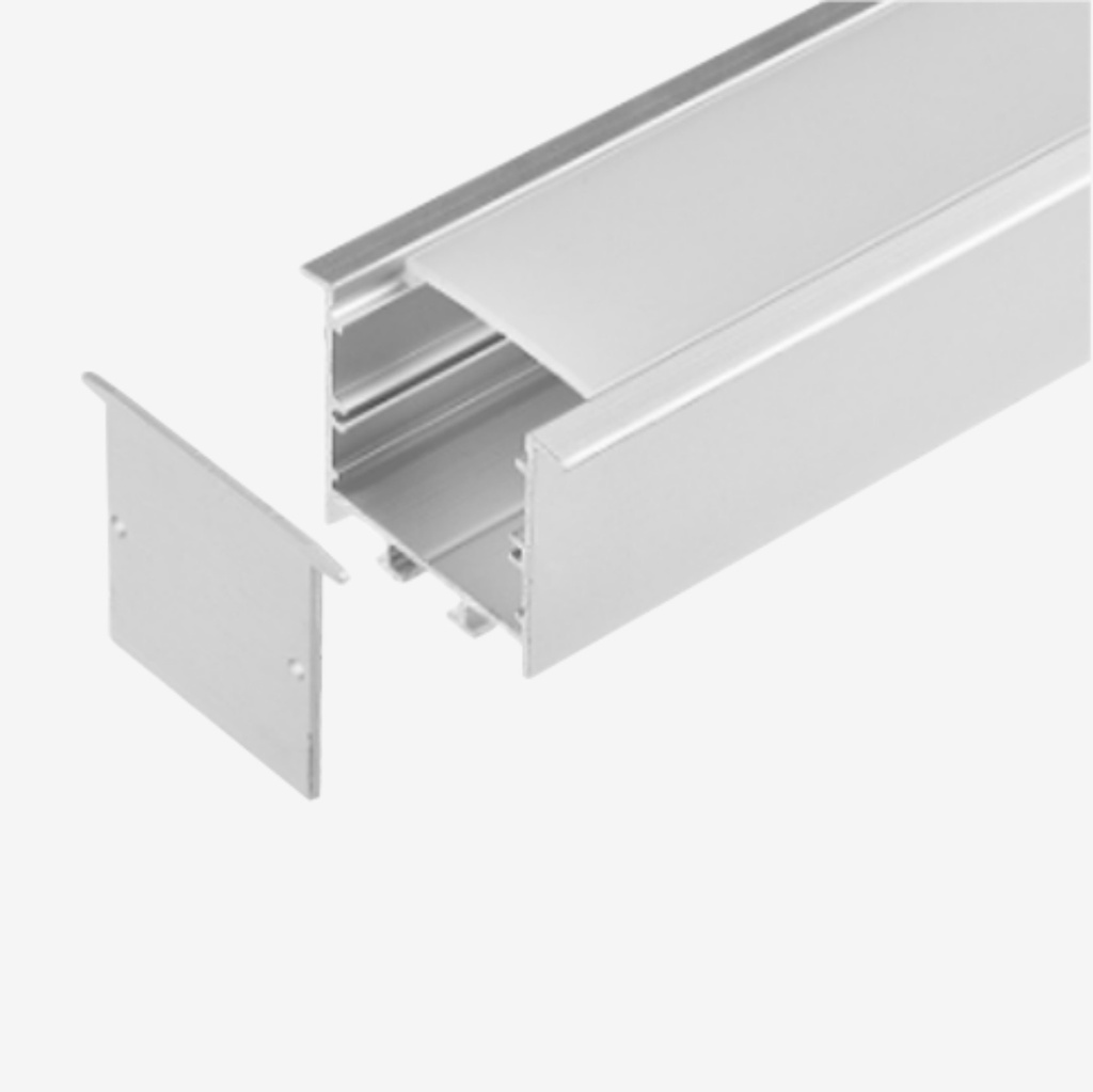 KIT Perfil Aluminio 2mt | Empotrable Grande - Incluye Tensores