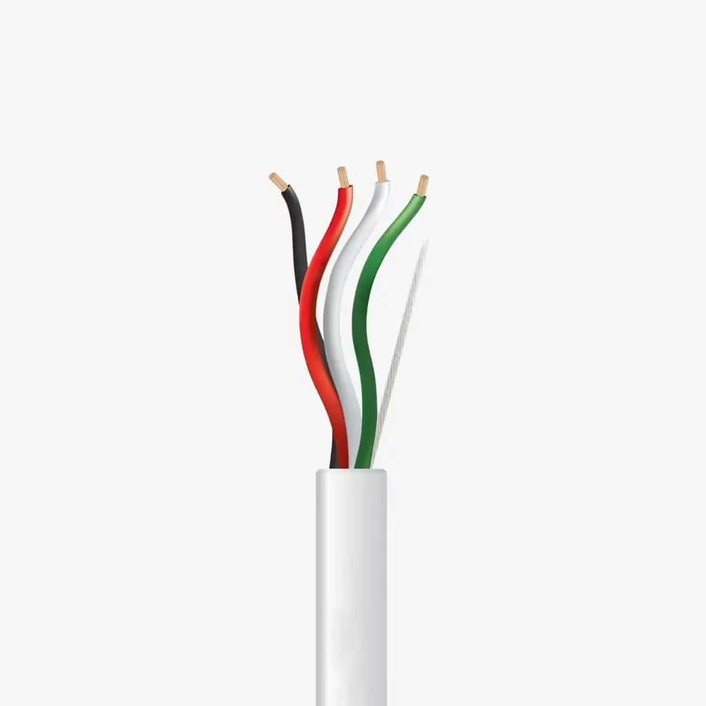Rollo 305 m | Cable RGB 4 x AWG18 IP20 100% Cobre | (Recubierto Blanco)