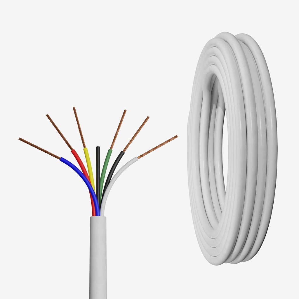 Rollo 305m |  | Cable RGBWW 6 x AWG22 IP20 75% Cobre (Recubierto Blanco)