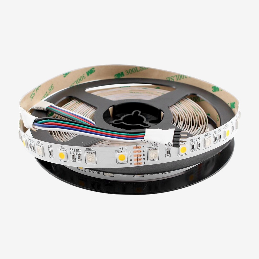 Tira 60 LED/mt 5050 12V RGBW (150xRGB+150xBP) 5MT IP20 10w/mt 12MM