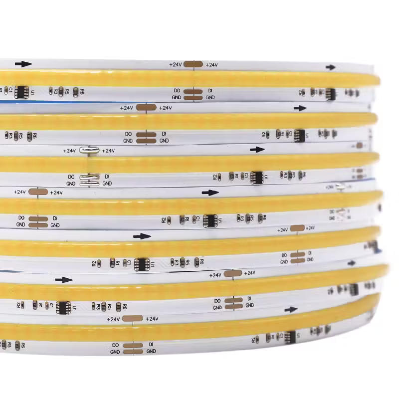 Tira 5m Pixel COB 576 LED/mt 24px/mt WS2811 24V Bicolor 3000-6000K IP20.Interiores 19w/mt PCB:10mm CRI+95
