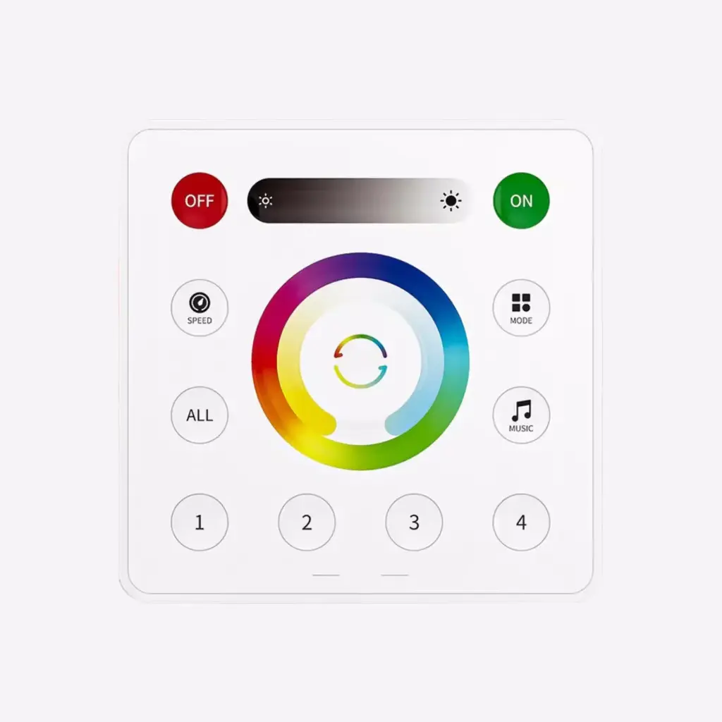 Halley | Control Portatil RF RGBWW  4 Zonas – Alimentacion Baterias