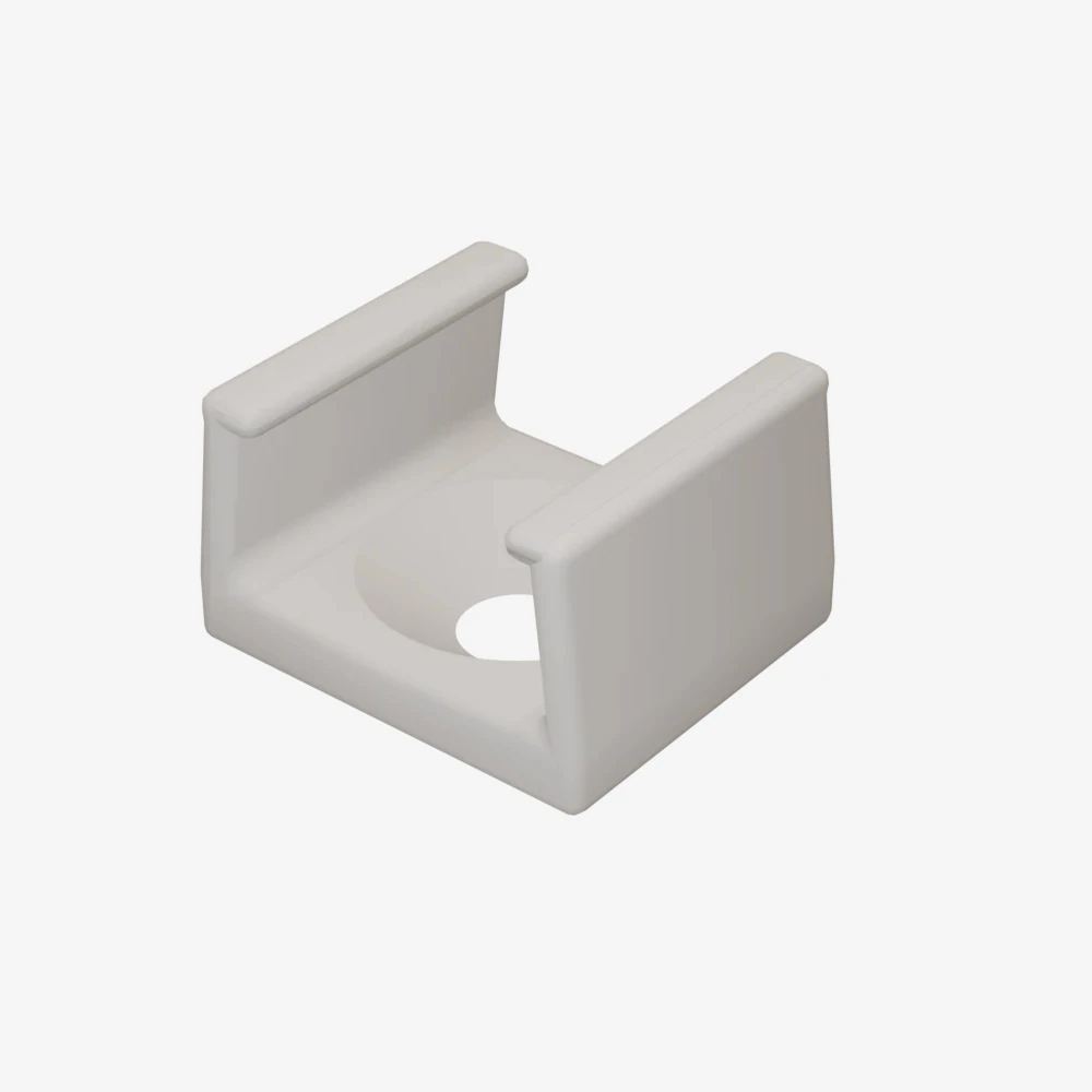 [F] 1 x Grapa de fijación para Tiras / Mangueras LED COB (10.9x5.6mm). Fabricado en PETG Blanco