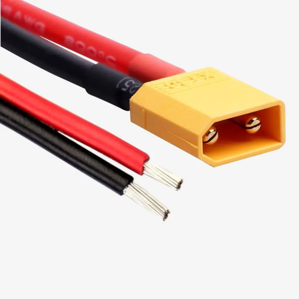 VOLTA | Cable 10cm [Conector XT30 Macho] > [Cableado] | Para uso con fuentes de poder y cajas de distribución LEVITT | 24V 12A Max