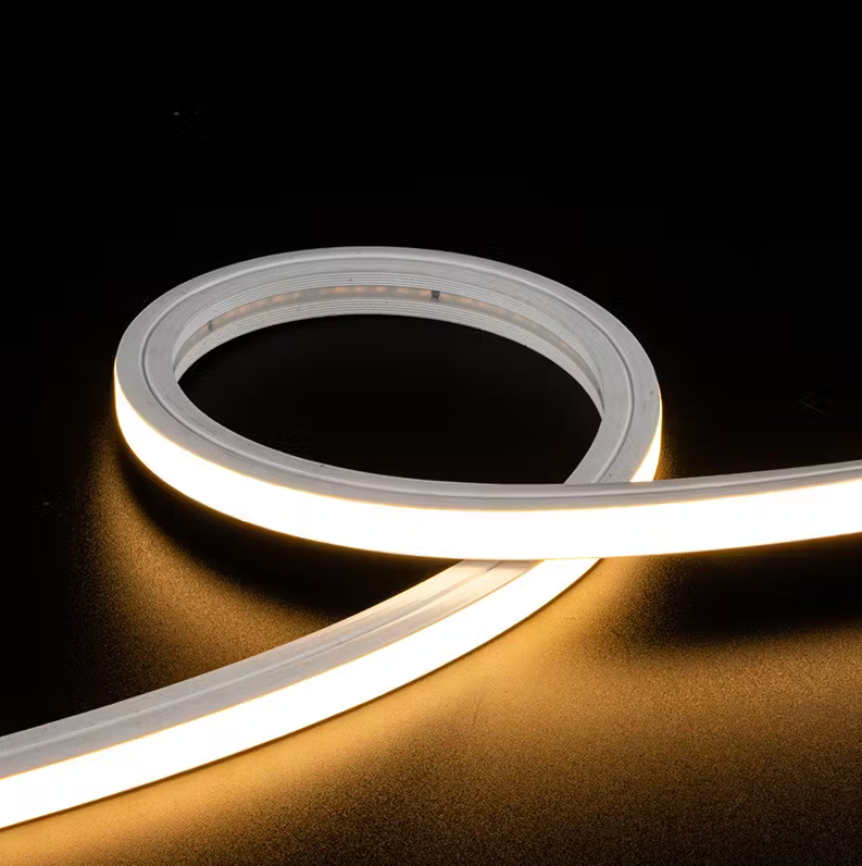 [F] Neon 5mt 120 LED/mt 2835 24V Blanco Calido 3000K IP66.Exteriores 10w/mt N_1010 | Doblez Vertical