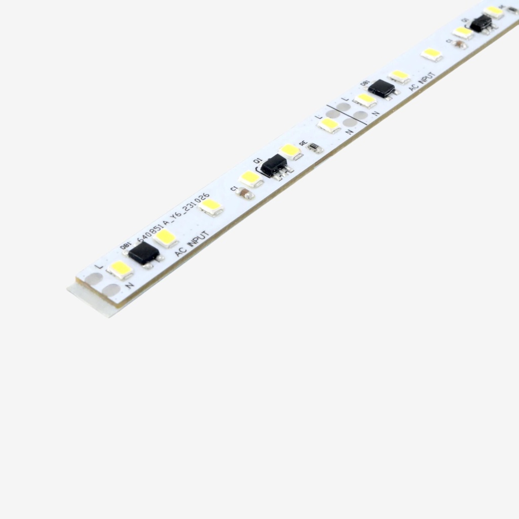 Barra LED Driverless | 30 LED 127V Blanco Cálido 3000K 32.40cm IP65 660lm 6W CRI80 PCB:10mm | Corte 65mm