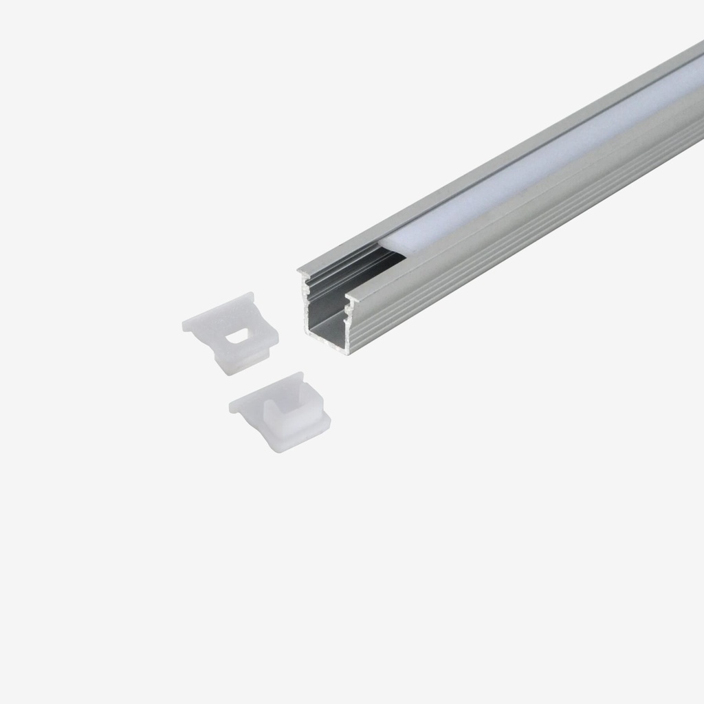 [PAL.071.020] KIT Perfil Aluminio 2mt | SuperCompacto | Difusor a presión