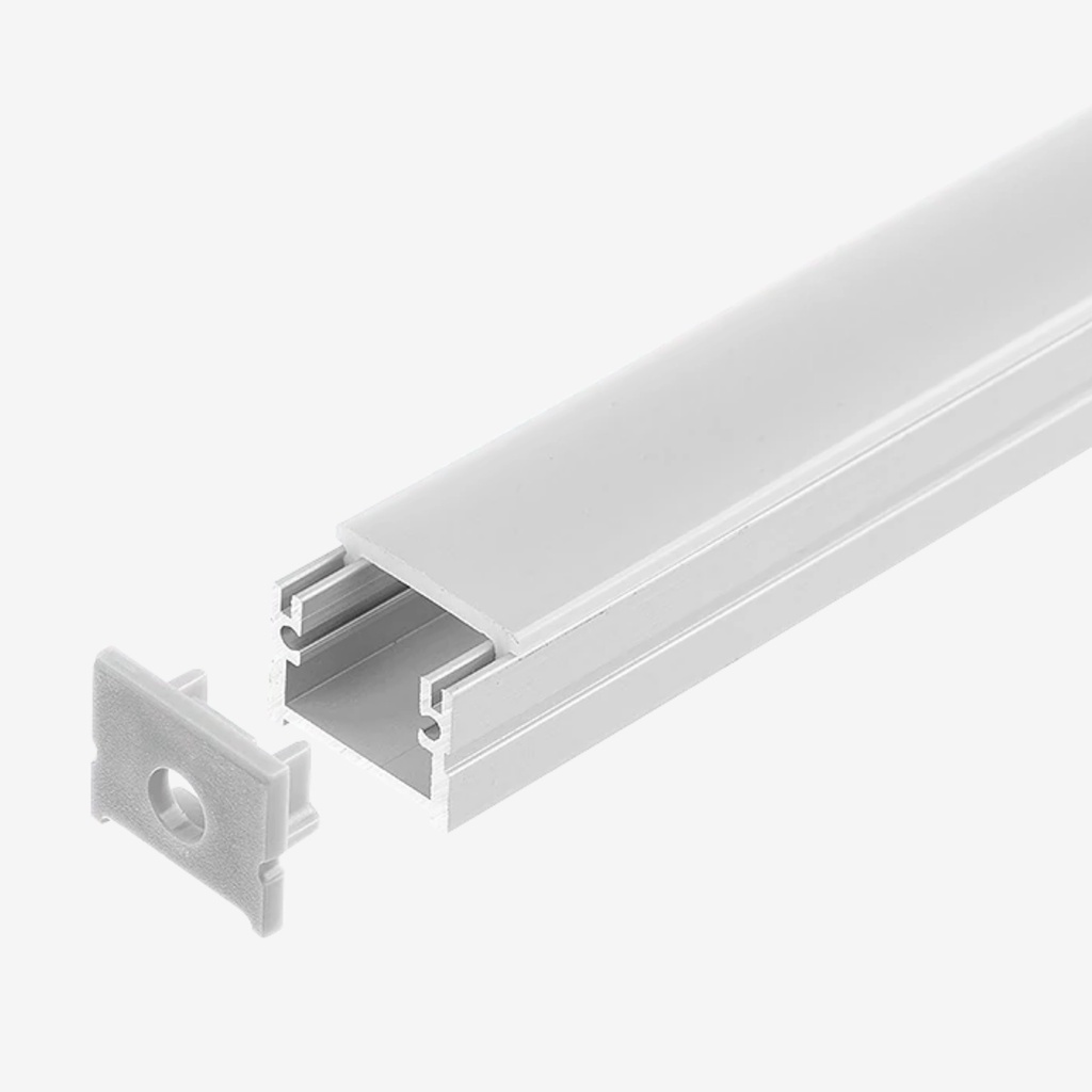[PAL.202.020] KIT Perfil Aluminio 2mt | Sobrepuesto Exteriores Ligero |