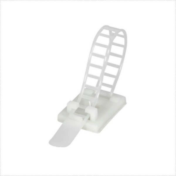 [ACC.103.004] Clip / Grapa de Fijación para organización de cableado - Ajustable Con adhesivo