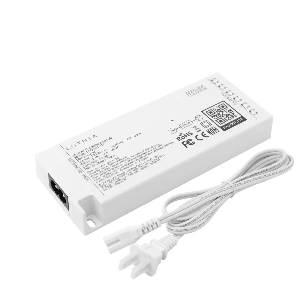 Fuente poder 12v 36w 3A IP20 - Slim | Conectores Volta | Entrada Sensor