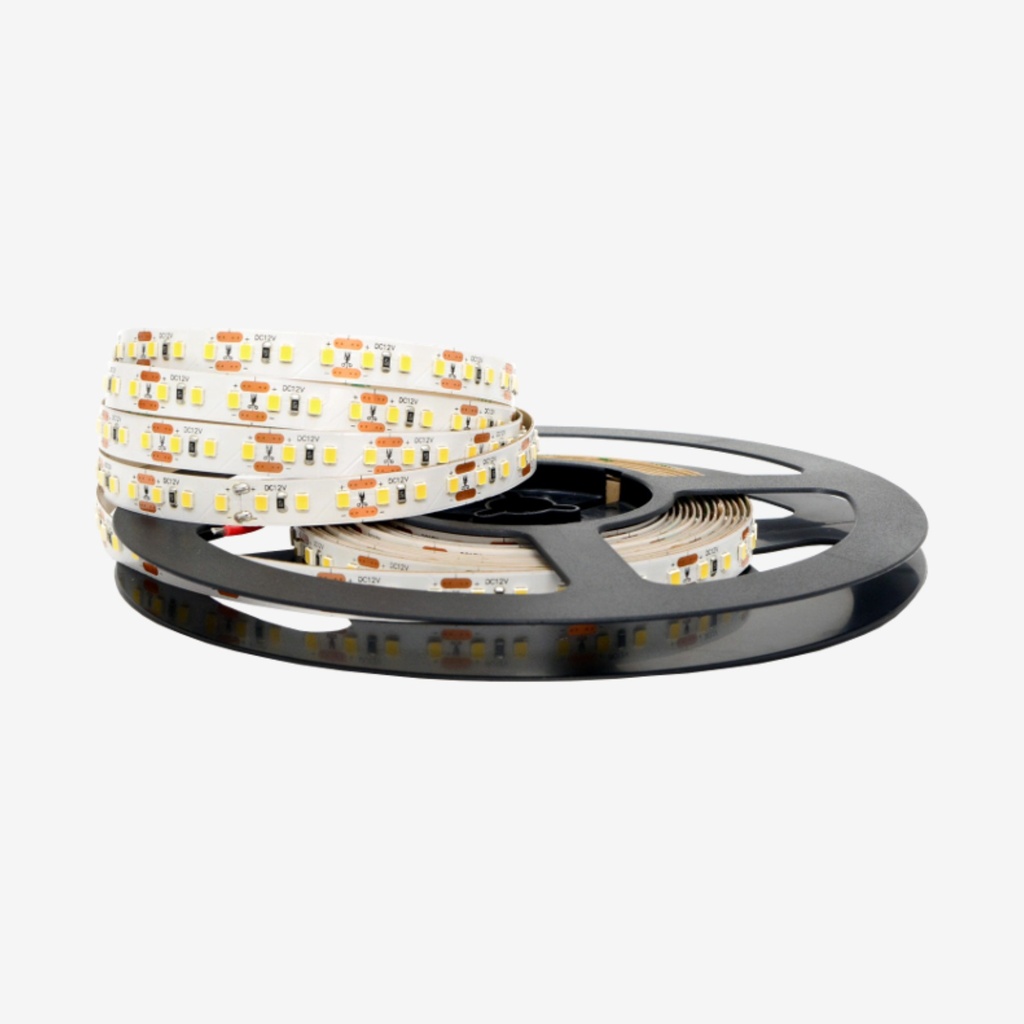 Tira 120 LED/mt 2835 12V Blanco Ambar 2700K 5MT IP20.Interiores 12w/mt 