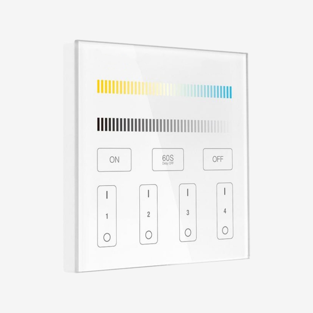 AURA ¦ Control Fijo Pared Bicolor  4 Zonas – Alimentacion 120V