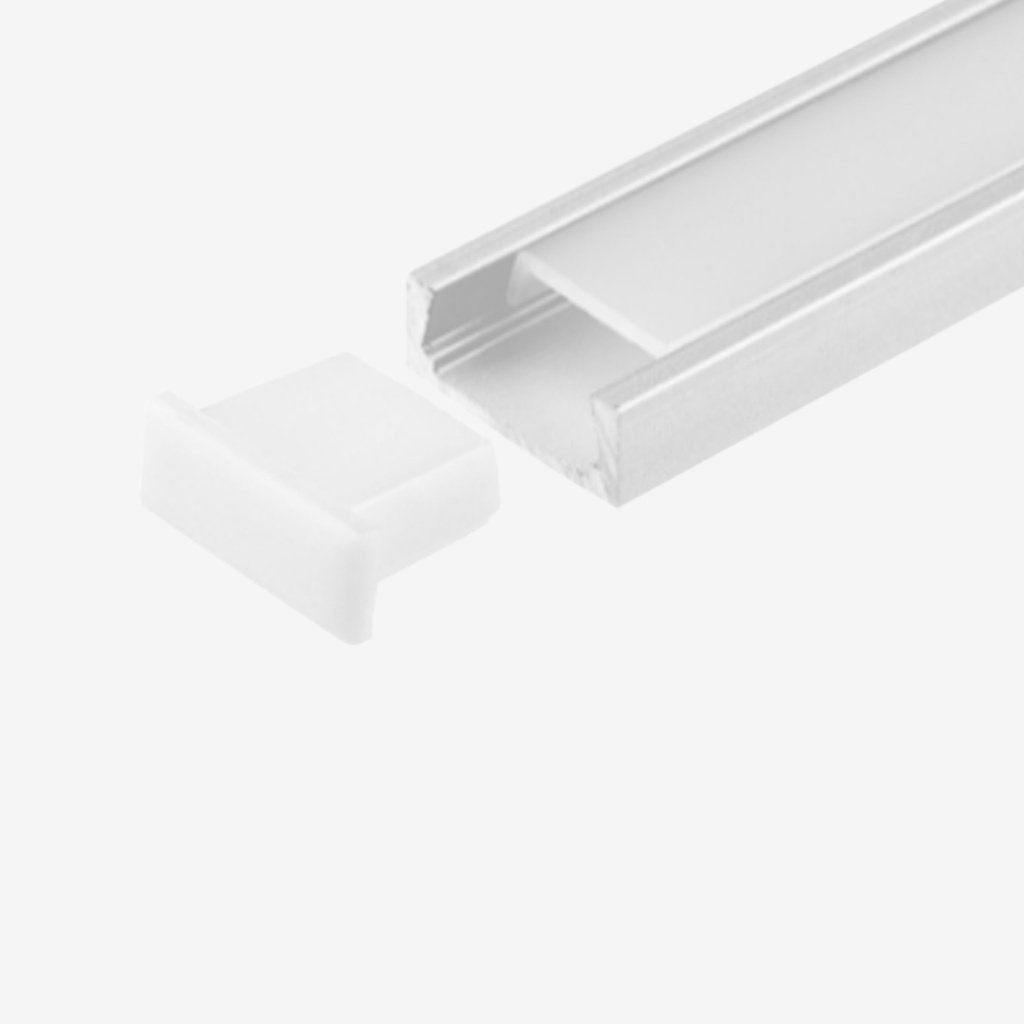 [PAL.020.020] KIT Perfil Aluminio 2mt | Sobrepuesto Compacto|