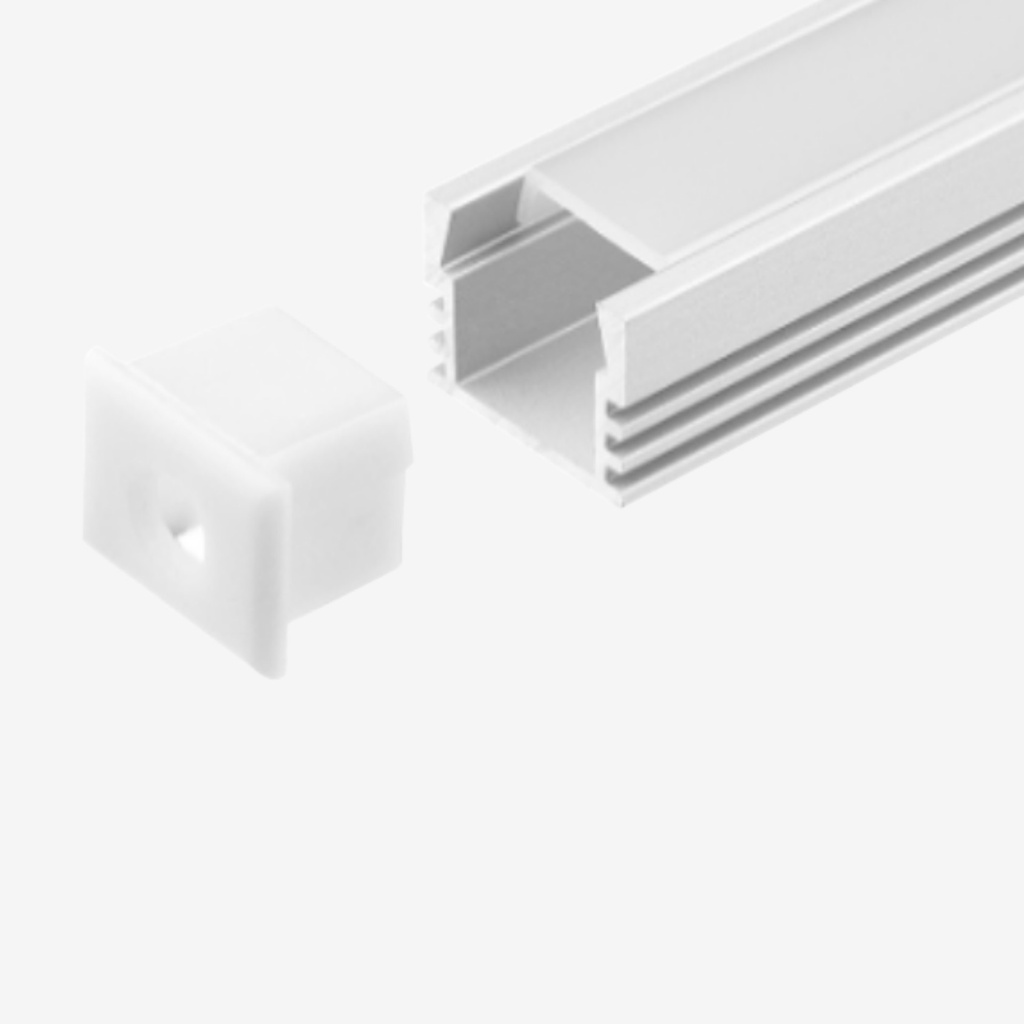 [PAL.022.020] KIT Perfil Aluminio 2mt | Sobrepuesto Mediano|