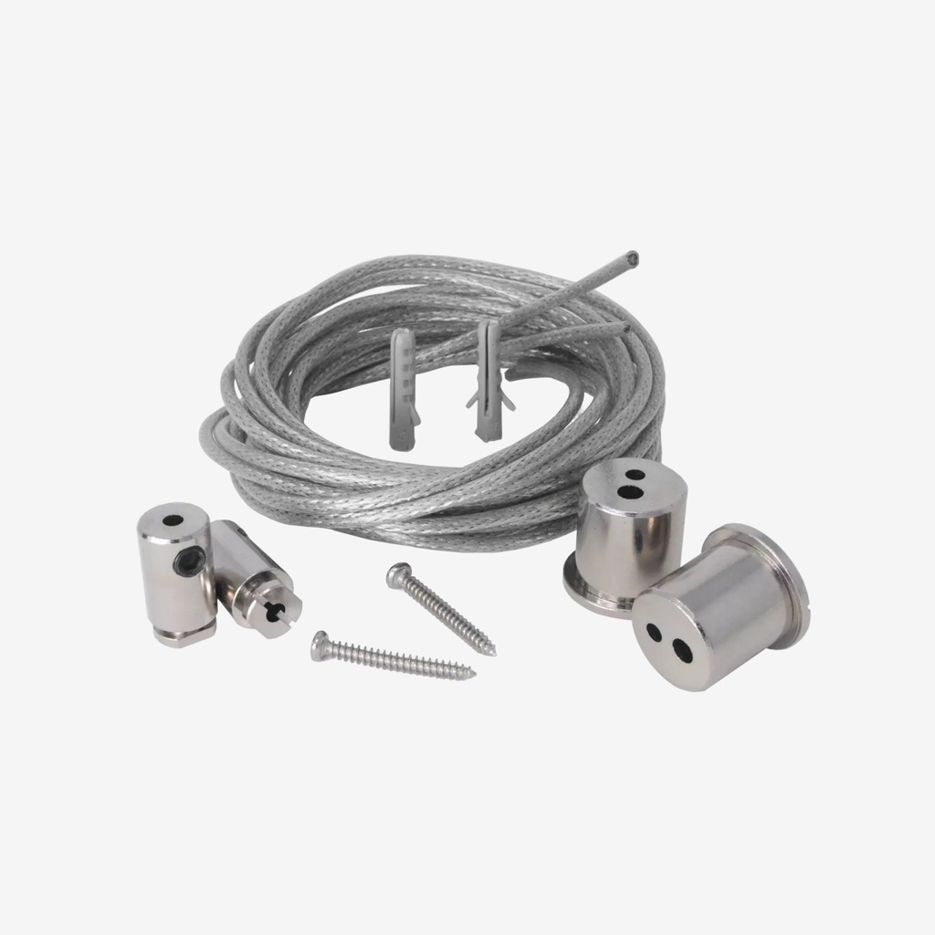 Colgante de Acero para Luminarias Suspendidas - Conductor Voltaje Integrado (Par)