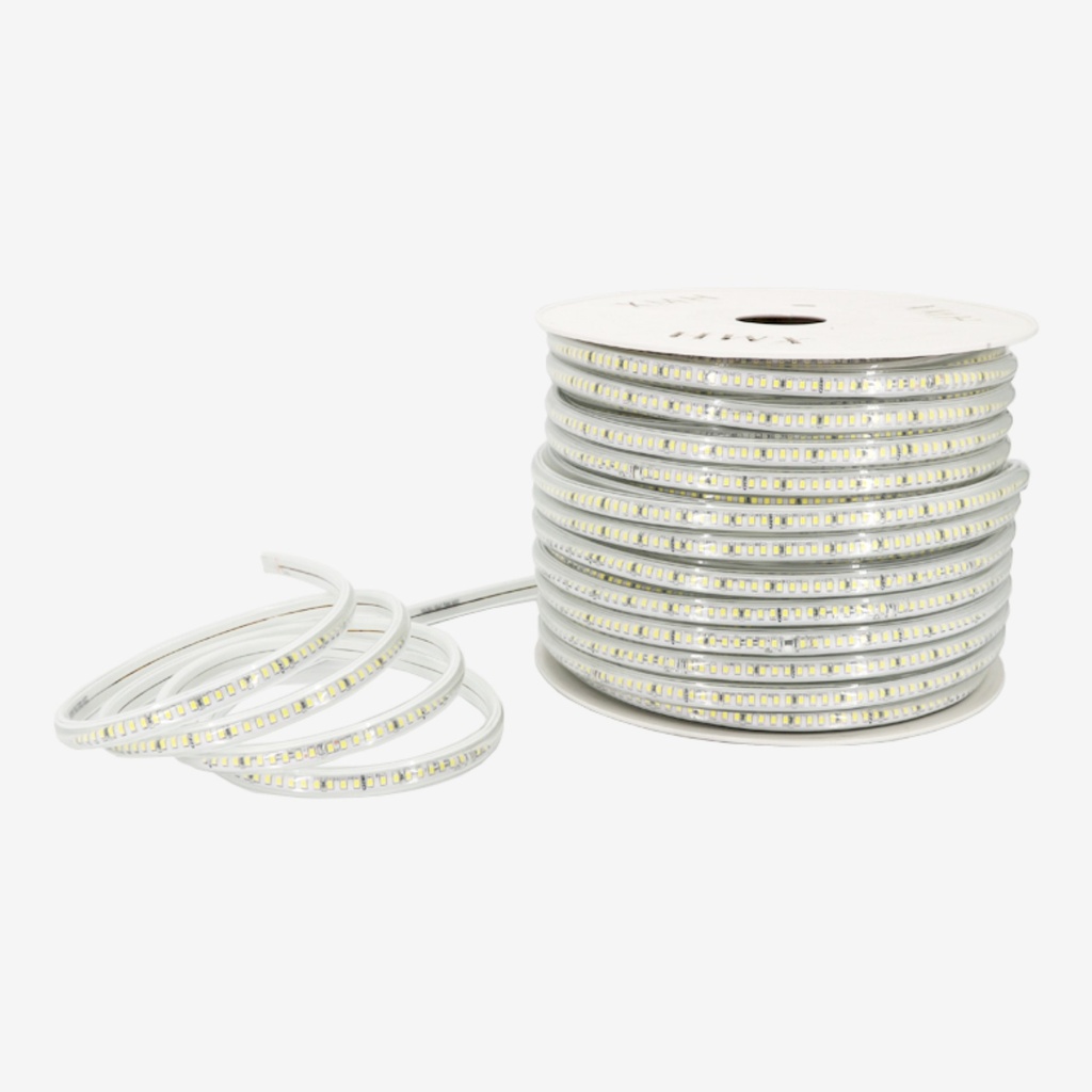 Kit 50m Manguera 144 LED/mt 2835 120V  Blanco Calido 3000K IP66.Exteriores 6w/mt  (Incluye Alimentador)