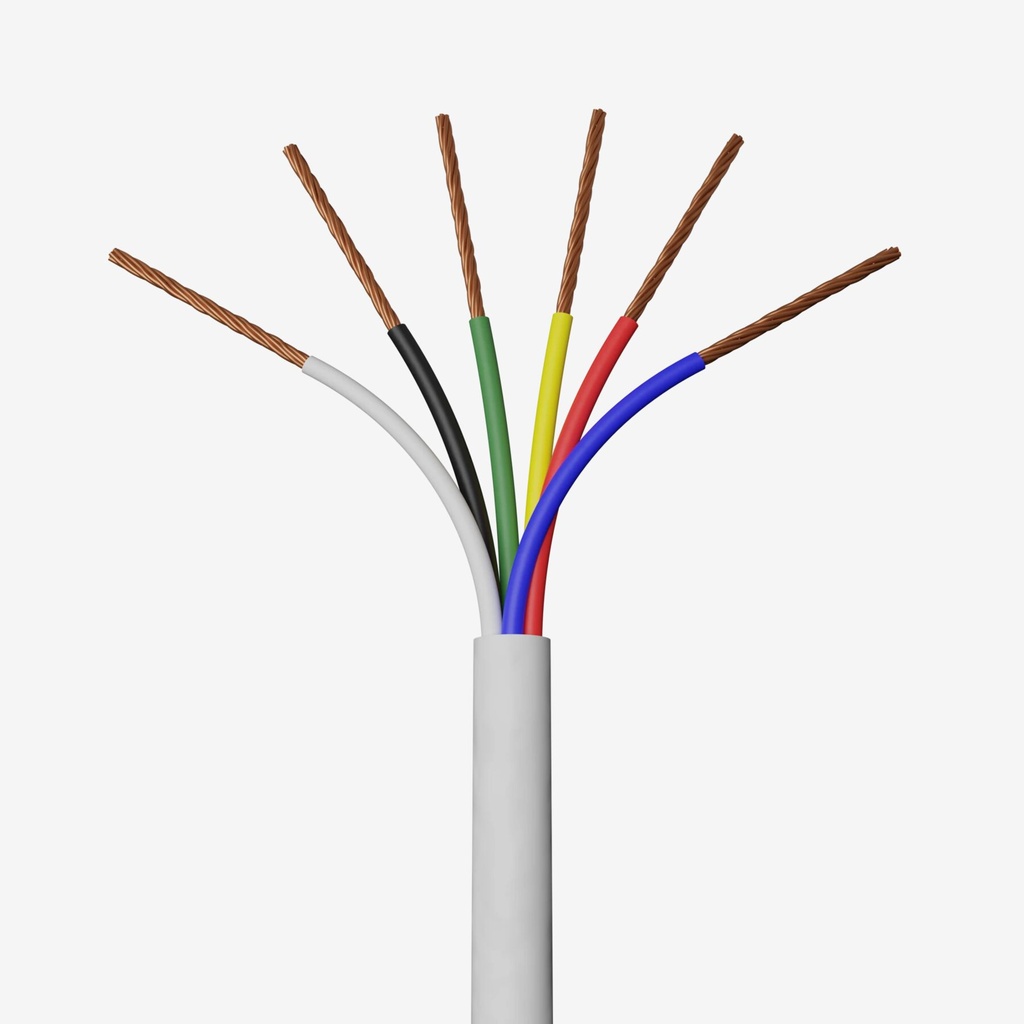 [CAB.002.608] [BAJO PEDIDO] 1.0m Cable RGB 6 x AWG18 IP20 100% Cobre (Recubierto Gris) | [Permite Venta Granel: Multiplos 5m]