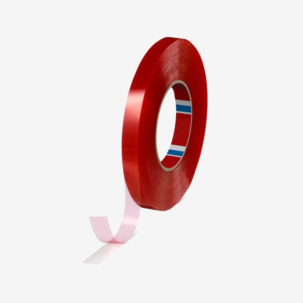 Cinta doble cara Transparente | 12 x .20mm | Base PET | 100cm (Granel)