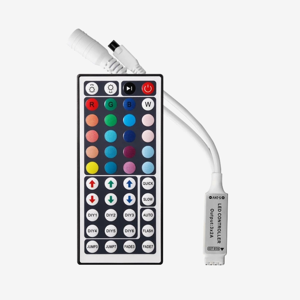 Controlador RGB | 12-24v 3x4A – Con Control Remoto IR 44Btn 