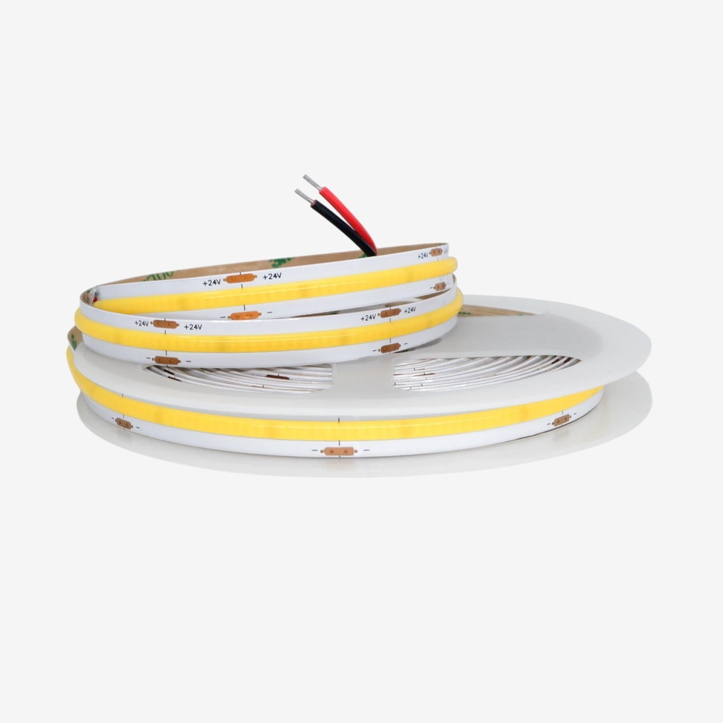Tira 480 LED/mt COB 24V Blanco Calido 3000K 5MT IP20 12w/mt