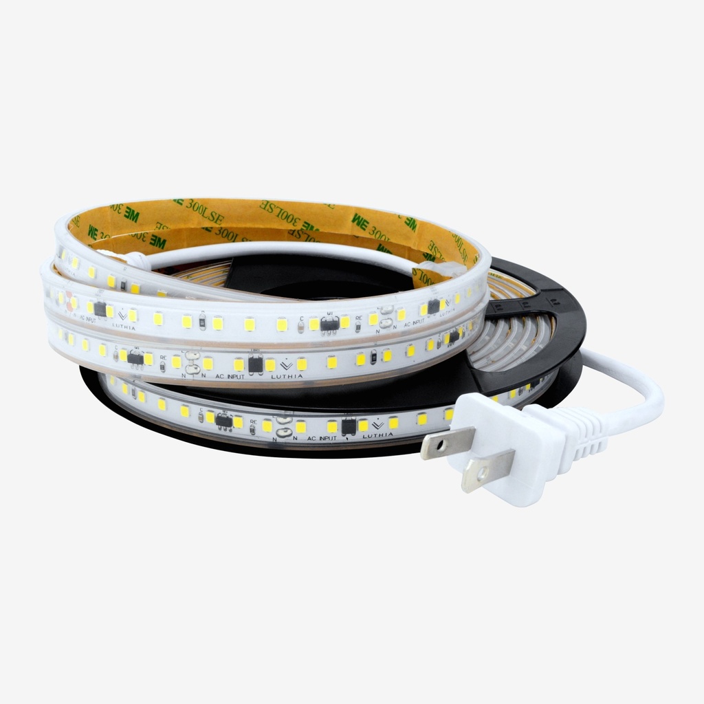 [TDB.3214.004] [F] Tira 10m  "Driverless" 120V  | 120 LED/mt 2835 Blanco Calido 3000K IP66.Exteriores 12w/mt