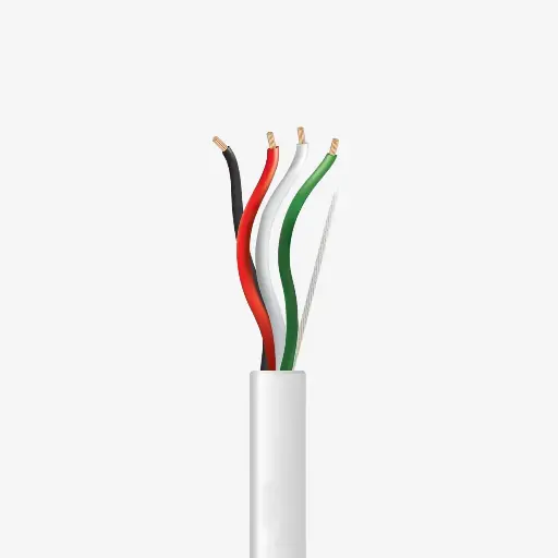 [CAB.002.406-R305] Rollo 305 m | Cable RGB 4 x AWG18 IP20 100% Cobre | (Recubierto Blanco)
