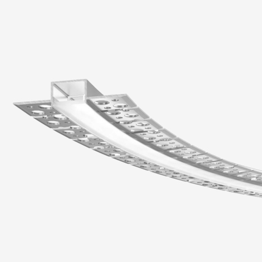 [PAL.526.020] KIT Perfil Aluminio 2mt | Empotrable en Tablaroca, Curvable en 3 ejes