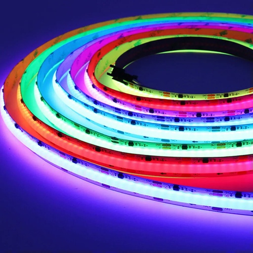 [TBM.3223.812] Tira 5m Pixel COB 784 LED/mt 14px/mt WS2811 24V RGB+BC IP65.Exteriores 21w/mt FCB:12mm
