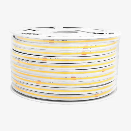 [TDB.3216.024] Tira 20m  "Driverless" 120V  | 120 LED/mt COB Blanco Calido 3000K IP65.Exteriores 8w/mt | Corte 50cm
