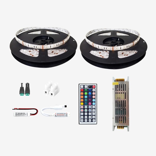 [KTL.001.010-10] KIT 10 Metros – Tira con 60 LED /mt 5050 RGB Multicolor – Con Recubrimiento IP65 12v 5mt