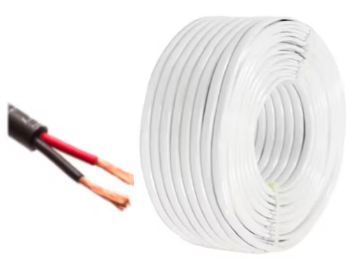 [CAB.002.266-R] Rollo 100m | Cable 2 x AWG18 IP68 100% Cobre (Recubierto Blanco Sumergible)