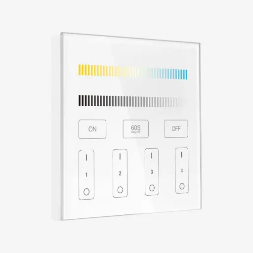 [SCO.050.210] AURA ¦ Control Fijo Pared Bicolor 4 Zonas – Alimentacion Baterias