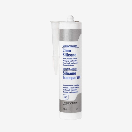 [ADH.101.004] Silicon Sellador Adhesivo Transparente RTV | Aislante eléctrico, soporta exteriores, humedad, ciclos térmicos, UV y Ozono | 300ml