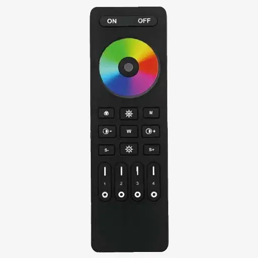 [SCO.050.116] AURA ¦ Control Portatil RGBWW  4 Zonas – Alimentacion Baterias | Negro