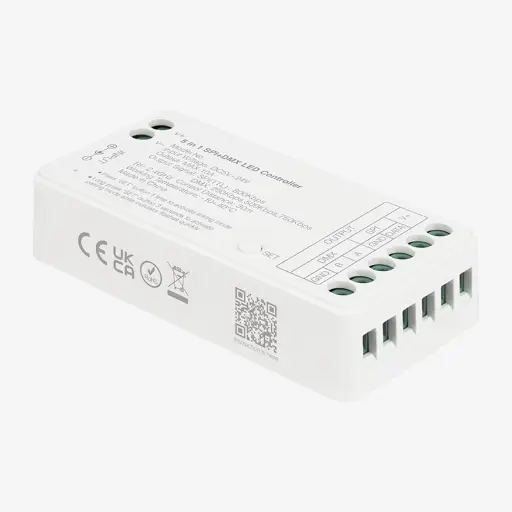 [SCO.051.560] AURA ¦ Controlador Pixel 5 en 1 RGB+WW RF Wifi (Alexa, Google, Tuya) | Salida SPI 1024px, Salida DMX 768px | 10A 12-24v – Sin Remoto