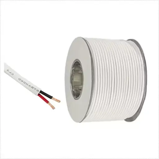 [CAB.002.206-B] 1.0m Cable 2 x AWG18 IP20 100% Cobre (Recubierto Blanco) | [Permite Venta Granel: Multiplos 5m]