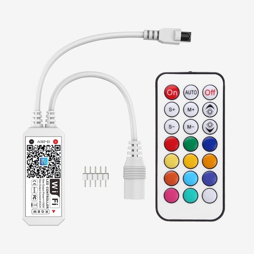 [SCO.001.502] Controlador RGBW | 5-28V 5x4A WIFI – Con control Remoto RF 21Btn