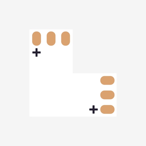 [ACC.001.306] AMPERE ¦ Conector en Angulo  “L” Tira > Tira  – SPI & Bicolor 3H (PCB Sin Broche)