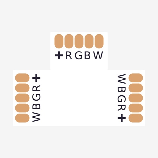 [ACC.001.508] AMPERE ¦ Conector en Angulo “T” Tira > Tira – Unicolor 5H (Sin Broche)