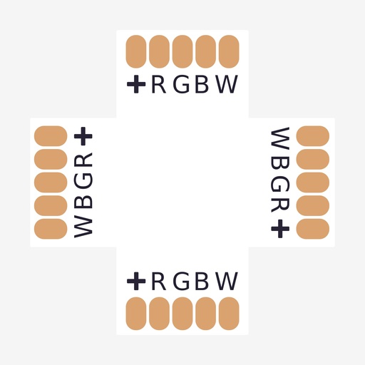 [ACC.001.510] AMPERE ¦ Conector en Angulo “+” Tira > Tira – Unicolor 5H (Sin Broche)