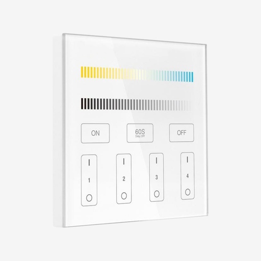 [SCO.050.210] AURA ¦ Control Fijo Pared Bicolor  4 Zonas – Alimentacion 120V