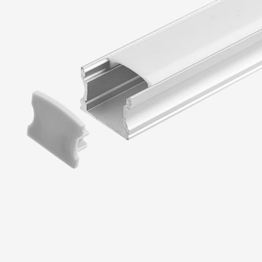 [PAL.012.020] KIT Perfil Aluminio 2mt | Sobrepuesto Mediano|