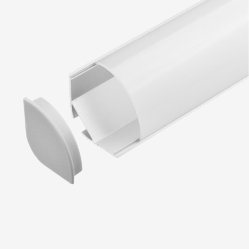 [PAL.254.020] KIT Perfil Aluminio 2mt | Esquinero Curvo Grande
