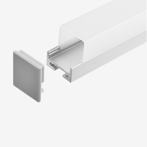 [PAL.032.020] KIT Perfil Aluminio 2mt | Empotrable / Suspendido